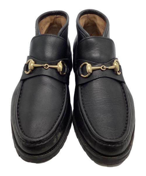 GUCCI（グッチ）GUCCI (グッチ) ホースビッモカシンブーツ ブラック サイズ:37 1/2の古着・服飾アイテム