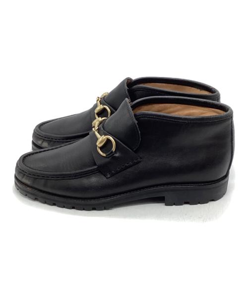 GUCCI（グッチ）GUCCI (グッチ) ホースビッモカシンブーツ ブラック サイズ:37 1/2の古着・服飾アイテム