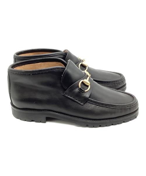 GUCCI（グッチ）GUCCI (グッチ) ホースビッモカシンブーツ ブラック サイズ:37 1/2の古着・服飾アイテム