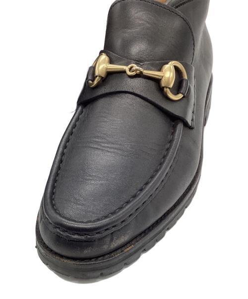 GUCCI（グッチ）GUCCI (グッチ) ホースビッモカシンブーツ ブラック サイズ:37 1/2の古着・服飾アイテム
