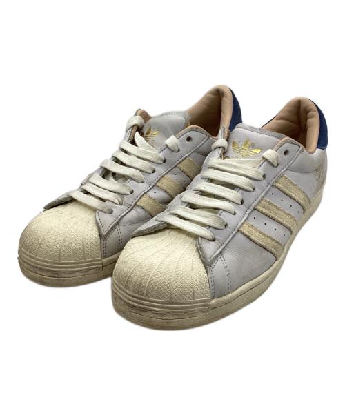 adidas（アディダス）adidas (アディダス) SUPERSTAR FTWR WHITE/OFF WHITE/BLUE アイボリー サイズ:US9 1/2の古着・服飾アイテム