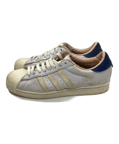 adidas（アディダス）adidas (アディダス) SUPERSTAR FTWR WHITE/OFF WHITE/BLUE アイボリー サイズ:US9 1/2の古着・服飾アイテム