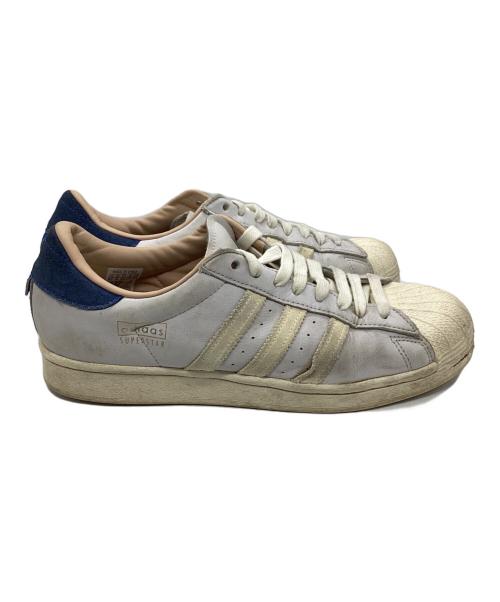 adidas（アディダス）adidas (アディダス) SUPERSTAR FTWR WHITE/OFF WHITE/BLUE アイボリー サイズ:US9 1/2の古着・服飾アイテム