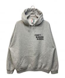 WACKO MARIA×CHET BAKER×JERZEES（ワコマリア×チェット ベイカー×ジャージーズ）の古着「CHET BAKER HOODED SWEAT SHIRT/チェットベイカーフーデッドスウェットシャツ」｜ライトグレー