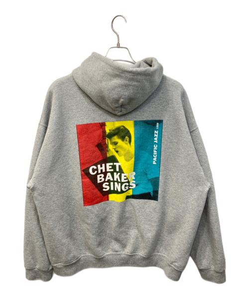 WACKO MARIA（ワコマリア）WACKO MARIA CHET BAKER (チェット ベイカー) JERZEES (ジャージーズ) CHET BAKER HOODED SWEAT SHIRT/チェットベイカーフーデッドスウェットシャツ ライトグレー サイズ:2XLの古着・服飾アイテム