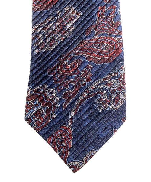 BRIONI（ブリオーニ）BRIONI (ブリオーニ) ペイズリー柄プリーツスタンダードシルクネクタイ ネイビー サイズ:採寸参照の古着・服飾アイテム