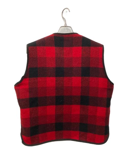 WOOLRICH（ウールリッチ）WOOLRICH (ウールリッチ) バッファローチェックウール裏ボアベスト レッド サイズ:Lの古着・服飾アイテム