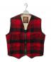 WOOLRICH（ウールリッチ）の古着「バッファローチェックウール裏ボアベスト」｜レッド