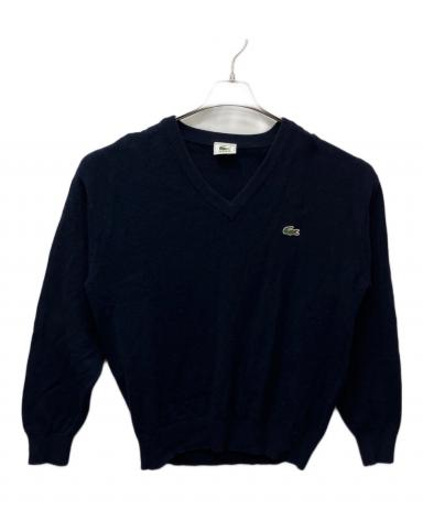 中古・古着通販】LACOSTE (ラコステ) ウールVネックニット ネイビー