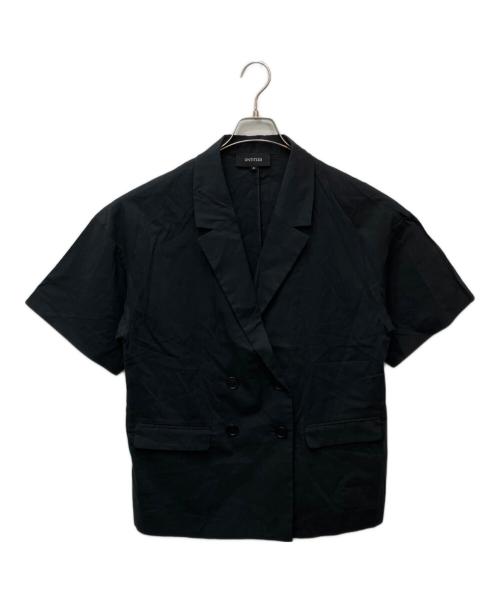 UNTITLED（アンタイトル）UNTITLED (アンタイトル) ハーフスリーブリネン混ダブルジャケット ブラック サイズ:42の古着・服飾アイテム