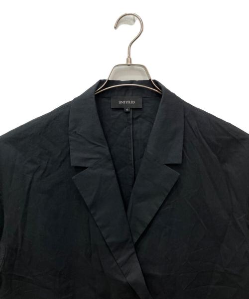 UNTITLED（アンタイトル）UNTITLED (アンタイトル) ハーフスリーブリネン混ダブルジャケット ブラック サイズ:42の古着・服飾アイテム