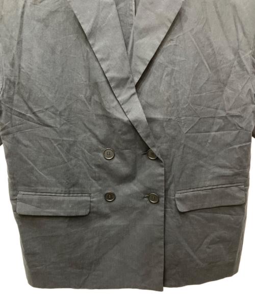 UNTITLED（アンタイトル）UNTITLED (アンタイトル) ハーフスリーブリネン混ダブルジャケット ブラック サイズ:42の古着・服飾アイテム