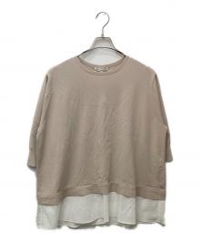23区（ニジュウサンク）の古着「レーヨンポリエステルストレッチ シャツコンビ ニット」｜ベージュ