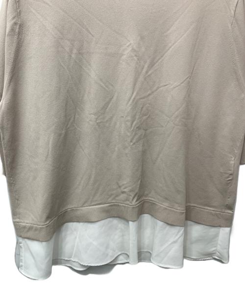 23区（ニジュウサンク）23区 (ニジュウサンク) レーヨンポリエステルストレッチ シャツコンビ ニット ベージュ サイズ:46の古着・服飾アイテム