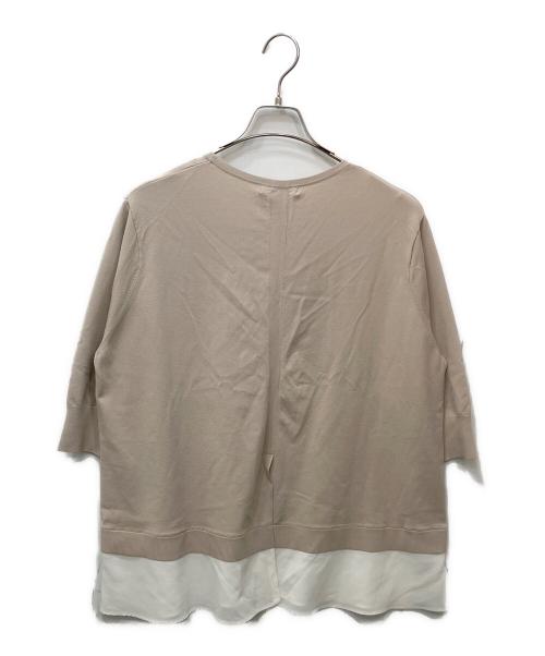 23区（ニジュウサンク）23区 (ニジュウサンク) レーヨンポリエステルストレッチ シャツコンビ ニット ベージュ サイズ:46の古着・服飾アイテム