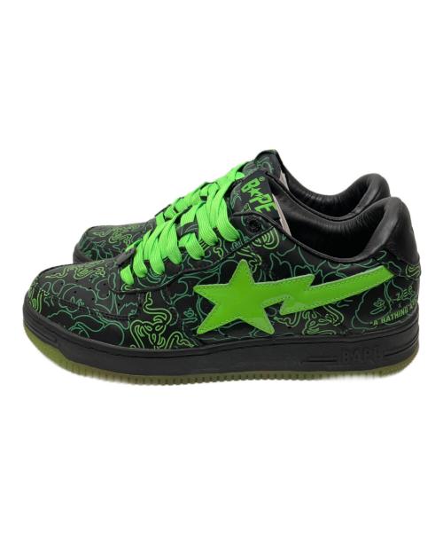 A BATHING APE（アベイシングエイプ）A BATHING APE (アベイシングエイプ) Razer (レイザー) NEON CAMO BAPE STA（ネオンカモベイプスター） ブラック×グリーン サイズ:US9.5の古着・服飾アイテム
