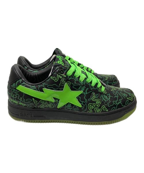 A BATHING APE（アベイシングエイプ）A BATHING APE (アベイシングエイプ) Razer (レイザー) NEON CAMO BAPE STA（ネオンカモベイプスター） ブラック×グリーン サイズ:US9.5の古着・服飾アイテム