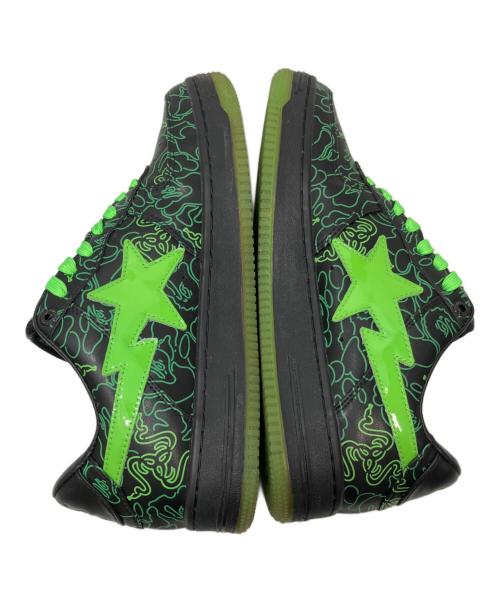 A BATHING APE（アベイシングエイプ）A BATHING APE (アベイシングエイプ) Razer (レイザー) NEON CAMO BAPE STA（ネオンカモベイプスター） ブラック×グリーン サイズ:US9.5の古着・服飾アイテム