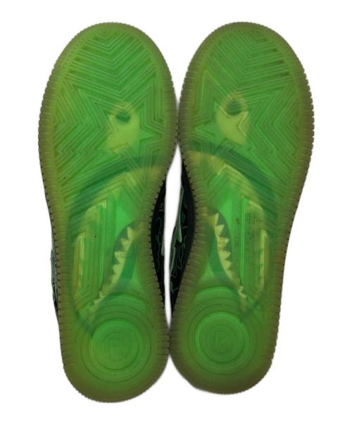 A BATHING APE（アベイシングエイプ）A BATHING APE (アベイシングエイプ) Razer (レイザー) NEON CAMO BAPE STA（ネオンカモベイプスター） ブラック×グリーン サイズ:US9.5の古着・服飾アイテム
