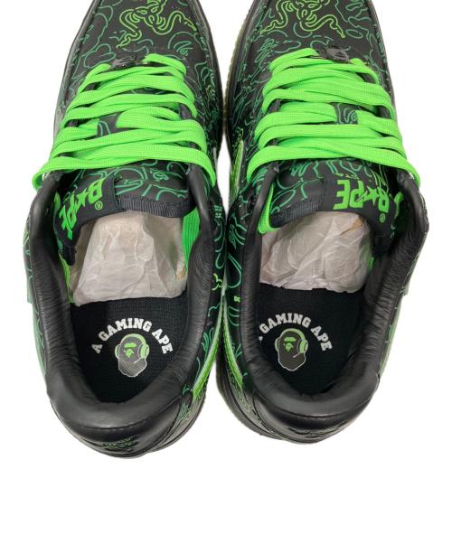 A BATHING APE（アベイシングエイプ）A BATHING APE (アベイシングエイプ) Razer (レイザー) NEON CAMO BAPE STA（ネオンカモベイプスター） ブラック×グリーン サイズ:US9.5の古着・服飾アイテム