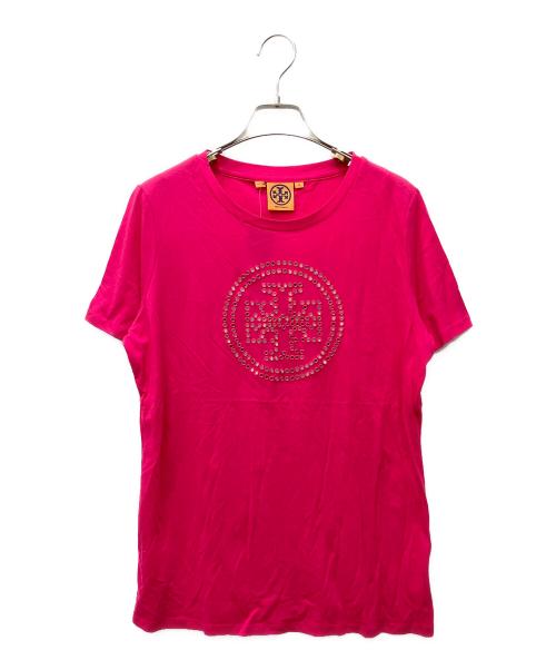 TORY BURCH（トリーバーチ）TORY BURCH (トリーバーチ) ロゴスパンコールカットソー ショッキングピンク サイズ:Mの古着・服飾アイテム