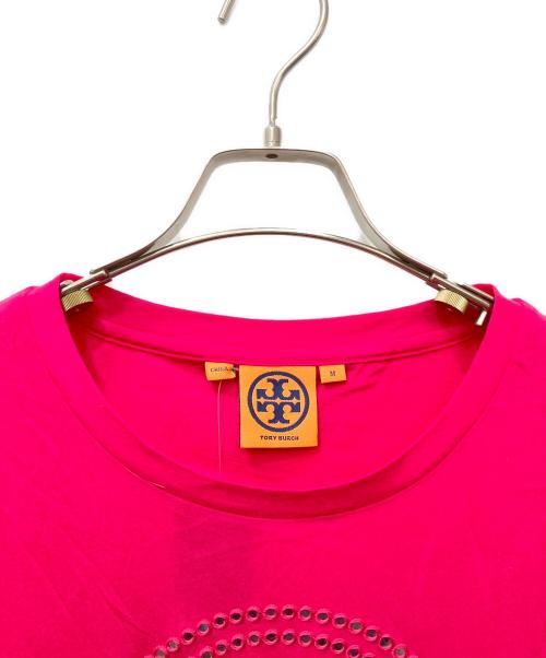 TORY BURCH（トリーバーチ）TORY BURCH (トリーバーチ) ロゴスパンコールカットソー ショッキングピンク サイズ:Mの古着・服飾アイテム