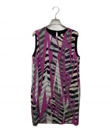 Emilio Pucci（エミリオ プッチ）の古着「総柄シルク混ノースリーブワンピース」｜パープル