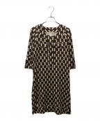 DIANE VON FURSTENBERGダイアンフォンファステンバーグ）の古着「シルクジャージー総柄ワンピース」｜ブラウン