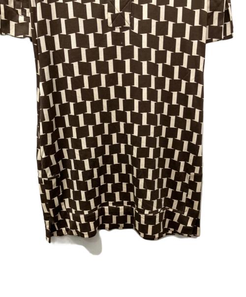 DIANE VON FURSTENBERG（ダイアンフォンファステンバーグ）DIANE VON FURSTENBERG (ダイアンフォンファステンバーグ) シルクジャージー総柄ワンピース ブラウン サイズ:2の古着・服飾アイテム