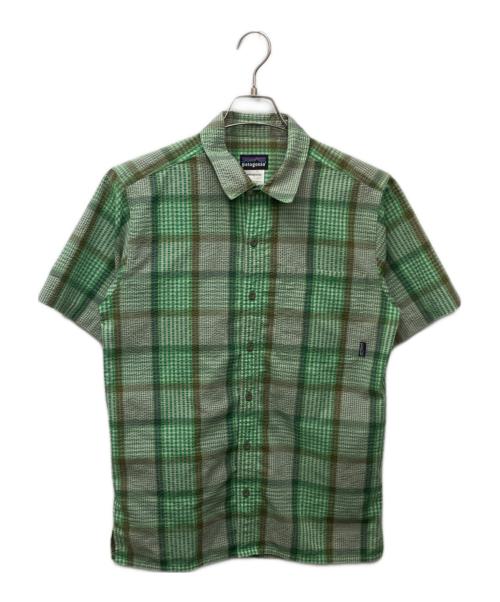 Patagonia（パタゴニア）Patagonia (パタゴニア) シアサッカーチェックシャツ 黄緑 サイズ:Sの古着・服飾アイテム