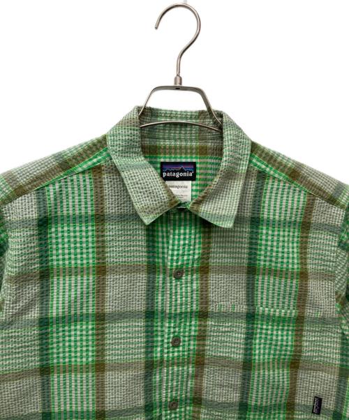 Patagonia（パタゴニア）Patagonia (パタゴニア) シアサッカーチェックシャツ 黄緑 サイズ:Sの古着・服飾アイテム