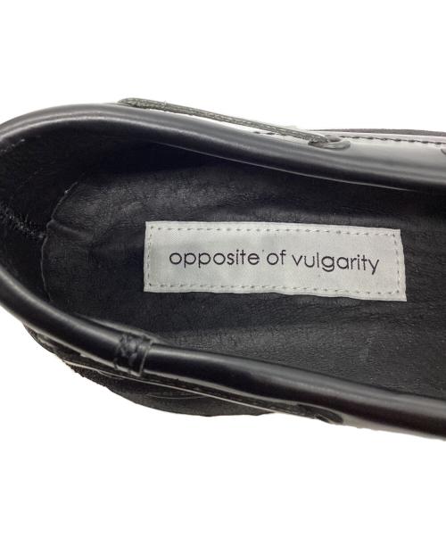 opposite of vulgarity（オポジット オブ ブルガリティー）opposite of vulgarity (オポジット オブ ブルガリティー) デッキシューズ ブラック サイズ:39の古着・服飾アイテム
