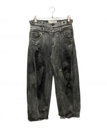 FenG CHen WANG（フェンチェンワン）の古着「DECONSTRUCTION WASHED JEANS（でコンストラクションウォッシュドジーンズ）」｜グレー