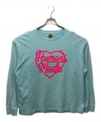 HUMAN MADEヒューマンメイド）の古着「HEART L/S T-SHIRT（ハートロングスリーブTシャツ）」｜ブルー
