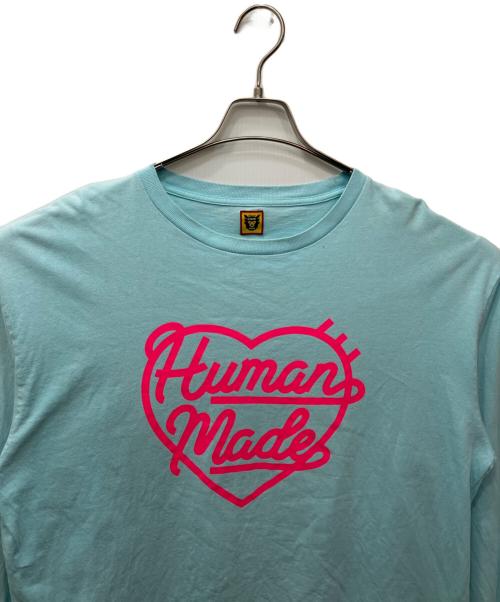 HUMAN MADE（ヒューマンメイド）HUMAN MADE (ヒューマンメイド) HEART L/S T-SHIRT（ハートロングスリーブTシャツ） ブルー サイズ:XXLの古着・服飾アイテム