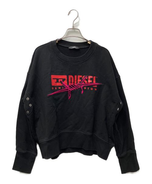 DIESEL（ディーゼル）DIESEL (ディーゼル) 有刺鉄線刺繍スウェット ブラック サイズ:Sの古着・服飾アイテム
