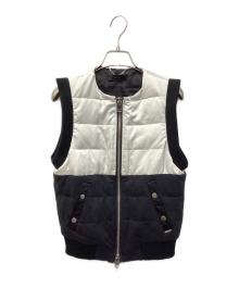 DIESEL（ディーゼル）の古着「バイカラーダブルジップダウンベスト」｜ホワイト×ブラック