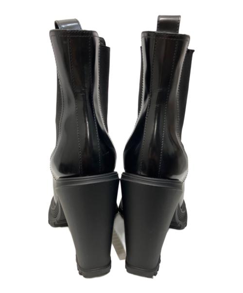 ALEXANDER McQUEEN（アレキサンダーマックイーン）ALEXANDER McQUEEN (アレキサンダーマックイーン) Leather Heeled Chelsea Boots/レザーヒールドチェルシーブーツ ブラック サイズ:38の古着・服飾アイテム