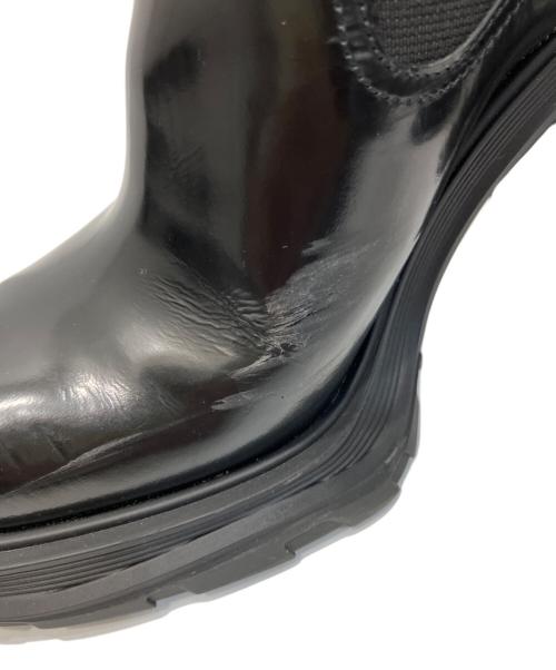 ALEXANDER McQUEEN（アレキサンダーマックイーン）ALEXANDER McQUEEN (アレキサンダーマックイーン) Leather Heeled Chelsea Boots/レザーヒールドチェルシーブーツ ブラック サイズ:38の古着・服飾アイテム