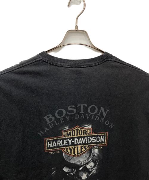 HARLEY-DAVIDSON（ハーレーダビッドソン）HARLEY-DAVIDSON (ハーレーダビッドソン) 00sファイヤーフレイムロングスリーブカットソー ブラック サイズ:2XLの古着・服飾アイテム