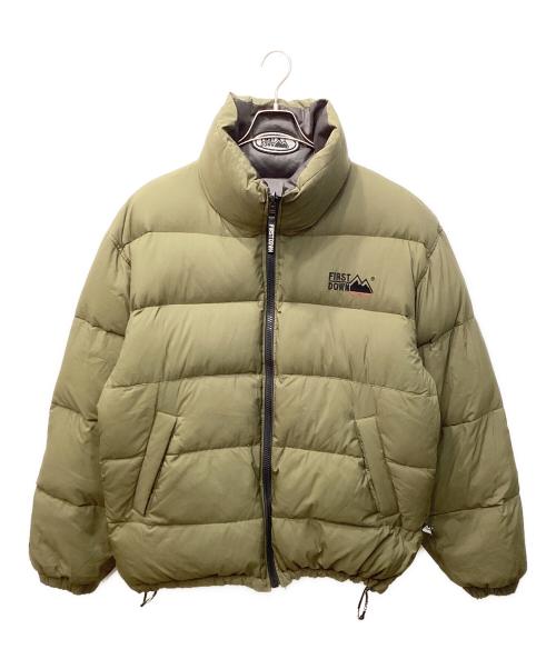 FIRST DOWN（ファーストダウン）FIRST DOWN (ファーストダウン) リバーシブルダウンジャケット チャコールグレー×カーキ サイズ:２Lの古着・服飾アイテム