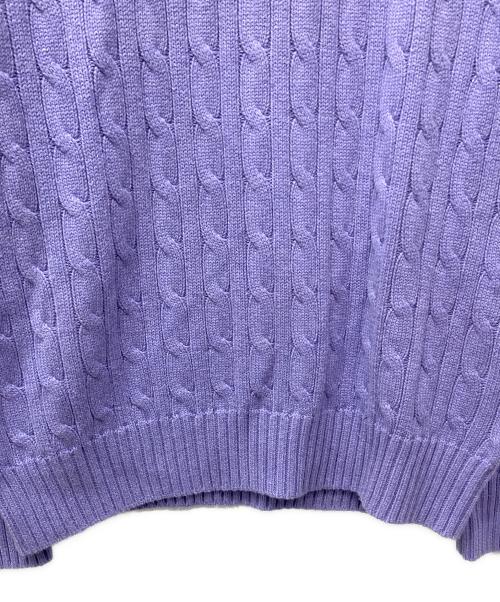 POLO RALPH LAUREN（ポロ・ラルフローレン）POLO RALPH LAUREN (ポロ・ラルフローレン) ケーブルニット パープル サイズ:XLの古着・服飾アイテム