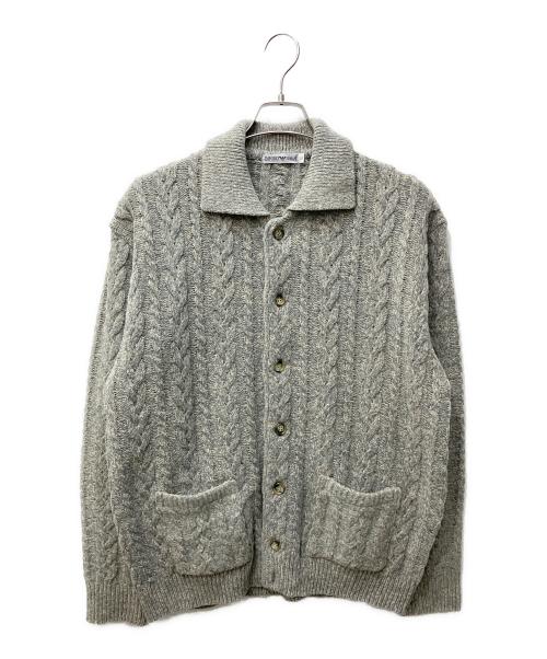 EMPORIO ARMANI（エンポリオ アルマーニ）EMPORIO ARMANI (エンポリオ アルマーニ) ケーブルニットカーディガン グレー サイズ:Lの古着・服飾アイテム