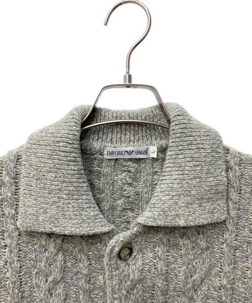 EMPORIO ARMANI（エンポリオ アルマーニ）EMPORIO ARMANI (エンポリオ アルマーニ) ケーブルニットカーディガン グレー サイズ:Lの古着・服飾アイテム