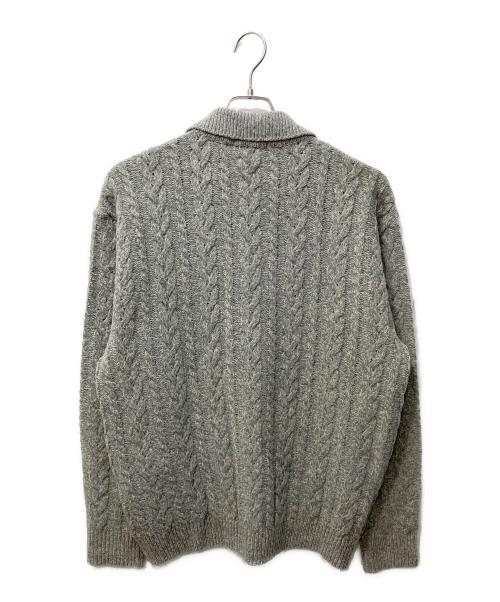 EMPORIO ARMANI（エンポリオ アルマーニ）EMPORIO ARMANI (エンポリオ アルマーニ) ケーブルニットカーディガン グレー サイズ:Lの古着・服飾アイテム