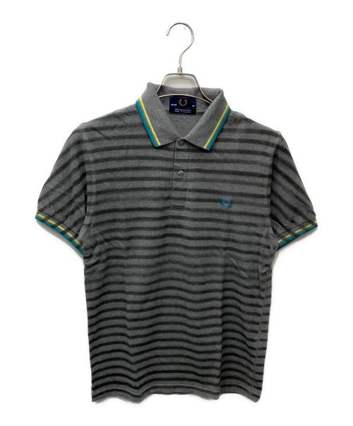 FRED PERRY（フレッドペリー）FRED PERRY (フレッドペリー) ボーダーポロシャツ グレー サイズ:38の古着・服飾アイテム