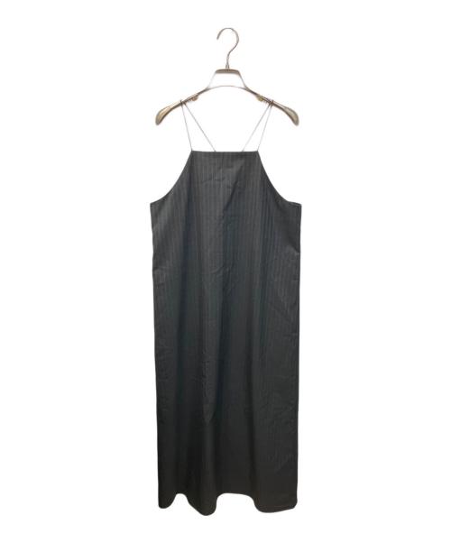 LANVIN en Bleu（ランバンオンブルー）LANVIN en Bleu (ランバンオンブルー) ウールトロピカルキャミソールワンピース グレー サイズ:38の古着・服飾アイテム