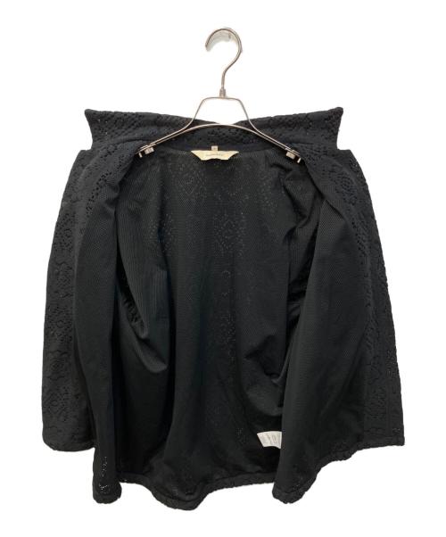 SASQUATCHfabrix.（サスクワッチファブリックス）SASQUATCHfabrix. (サスクワッチファブリックス) KNIT LACE OPEN COLLAR H/S SHIRT/ニットレースオープンカラーハーフスリーブシャツ ブラック サイズ:Lの古着・服飾アイテム