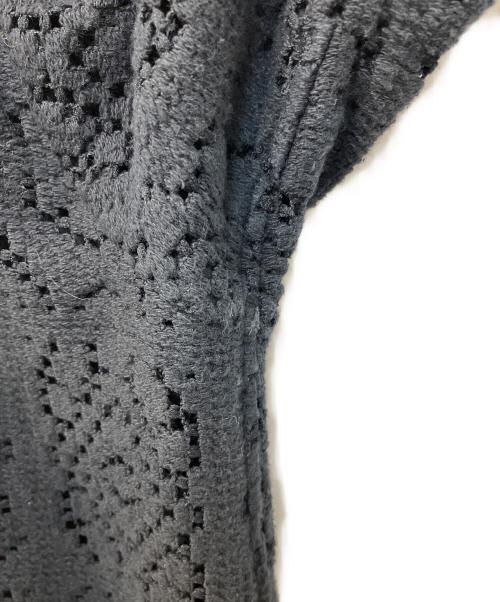 SASQUATCHfabrix.（サスクワッチファブリックス）SASQUATCHfabrix. (サスクワッチファブリックス) KNIT LACE OPEN COLLAR H/S SHIRT/ニットレースオープンカラーハーフスリーブシャツ ブラック サイズ:Lの古着・服飾アイテム