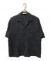 SASQUATCHfabrix.（サスクワッチファブリックス）の古着「KNIT LACE OPEN COLLAR H/S SHIRT/ニットレースオープンカラーハーフスリーブシャツ」｜ブラック